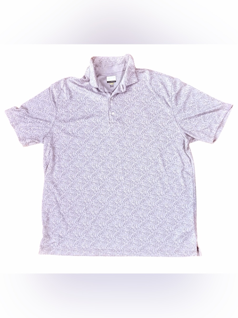Greg Norman Play Dry Light Lilac Print Golf Polo Short Sleeve Men’s Size XXL